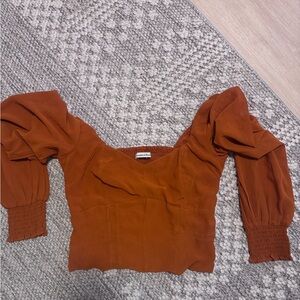 Abercrombie & Fitch Terracotta Puff Sleeve Blouse